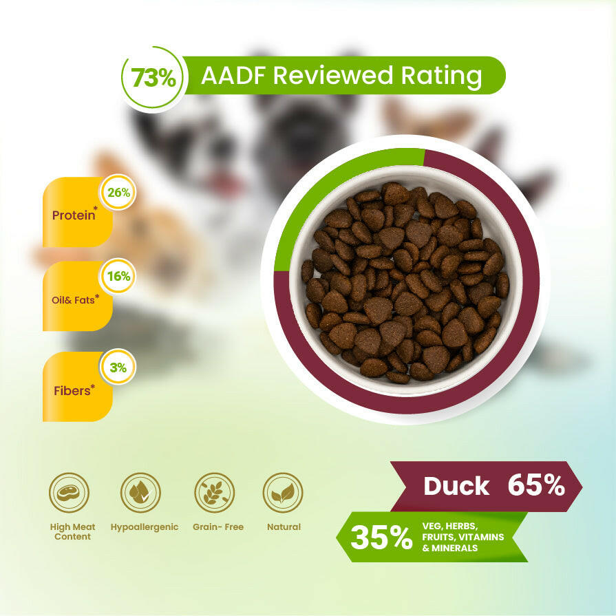 Barekmor® Duck Recipe: Hypoallergenic & Radiant Coat Adult Dog Food