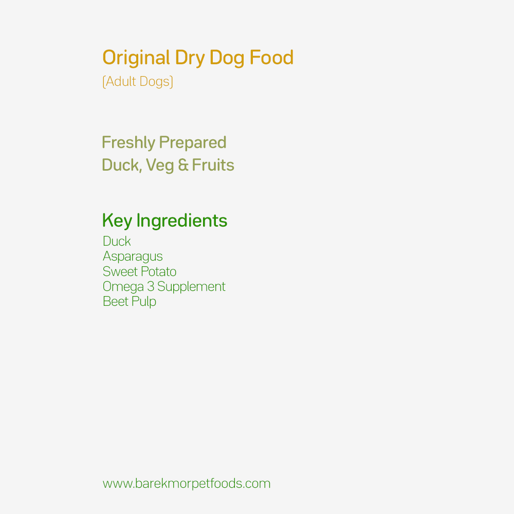 Barekmor® Duck Recipe: Hypoallergenic & Radiant Coat Adult Dog Food