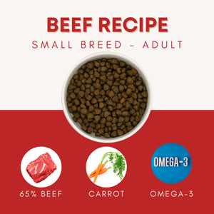 Small Breed Adult Dog Food with 65% Angus Beef
