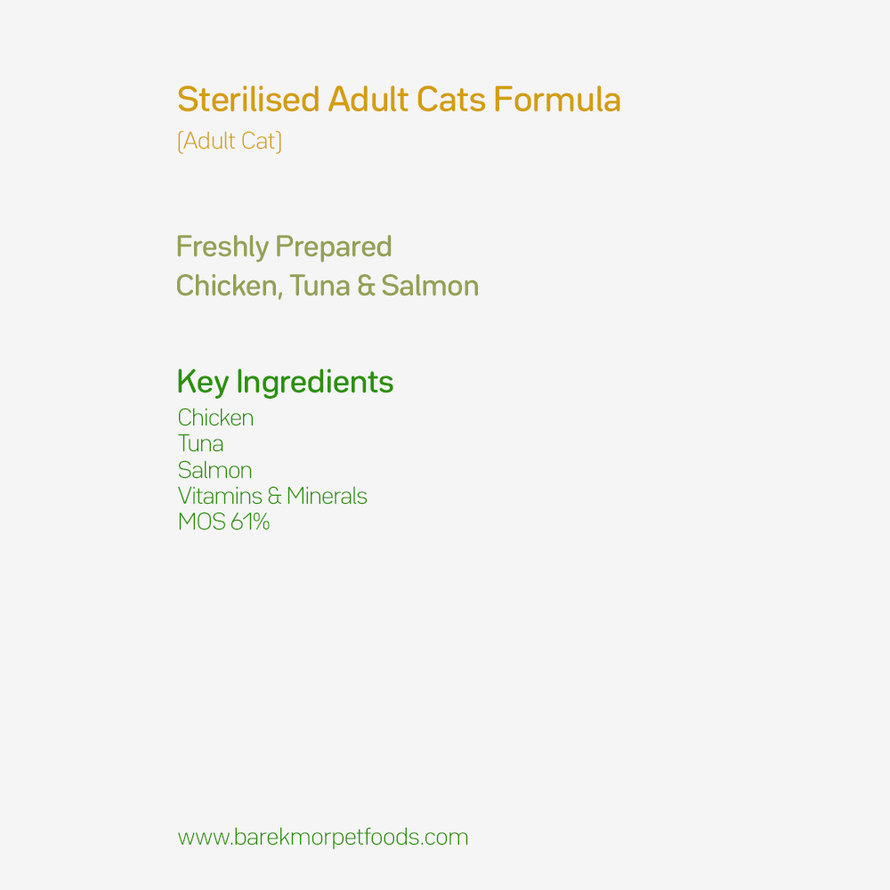 Vet Approved Sterilized Cat Food 70% Chicken & Fish